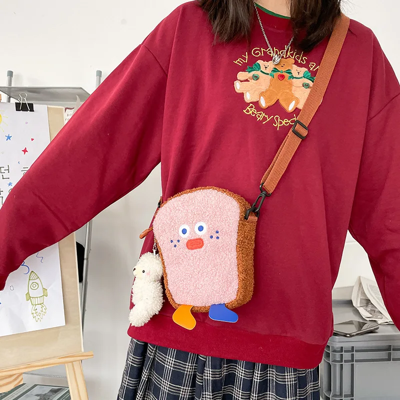 

Women's Messenger Bags Ladies Plush Cute Small Bag Girl Sweet Cartoon Student Shoulder Bag