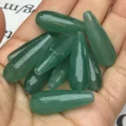 Натуральный граненый зеленый халцедон, Нефритовый камень 10x30 мм, капля воды, свободные разделительные бусины, фотоэлемент, браслет, серьги