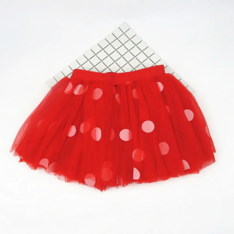 

Girls Red tutu skirts Kids clothes Baby girl skirt Tutu red skirts Dots flocking printing Roupas infantis menina Mesh clothing