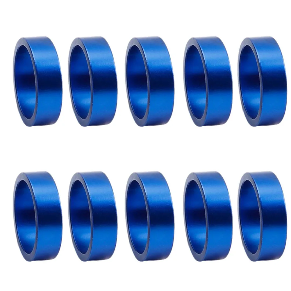 

10pcs Bike Aluminium Alloy Headset Spacers Black Blue Mountain Bicycle