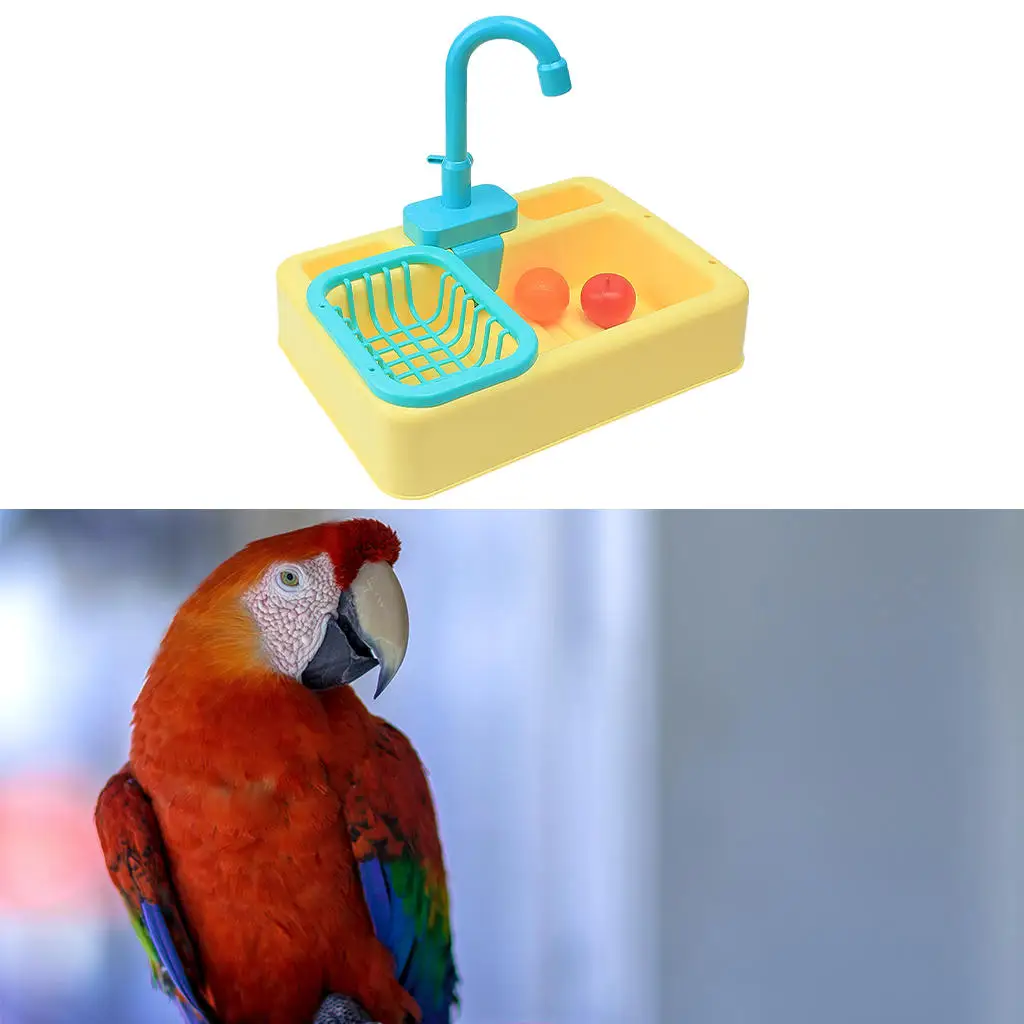

Parrot Bathtub and Harness Rope Toy Tool Feeder for Budgie Macaw Birds