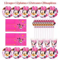 red minnie mouse birthday theme party decorations tableware plate cup fork spoon napkin 563612 pcs disney balloon baby shower