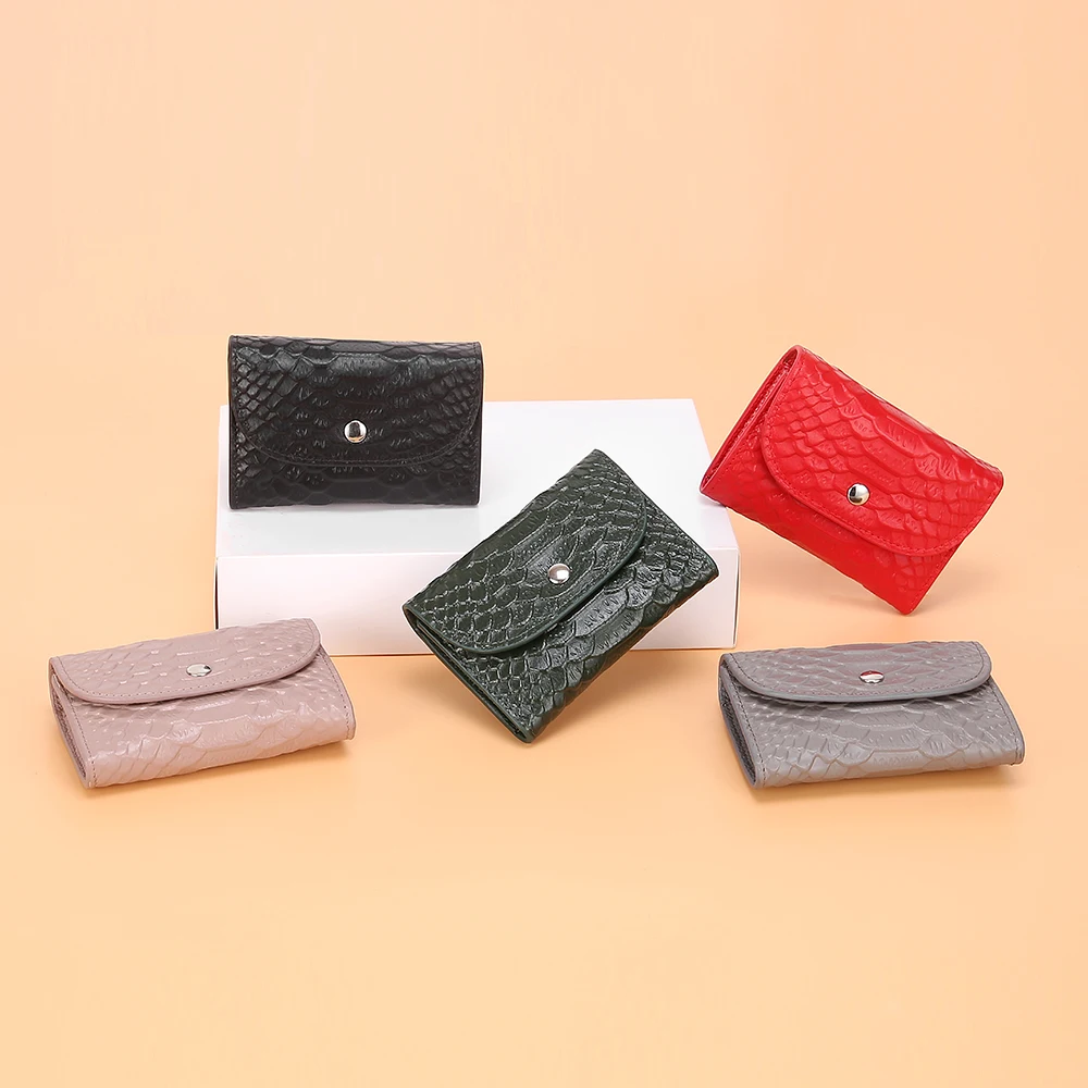 New Short Women Wallet Genuine Leather   Purses Coin Purse Female Small Wallet Card Holder Men Money Bag with Zipper Pocket