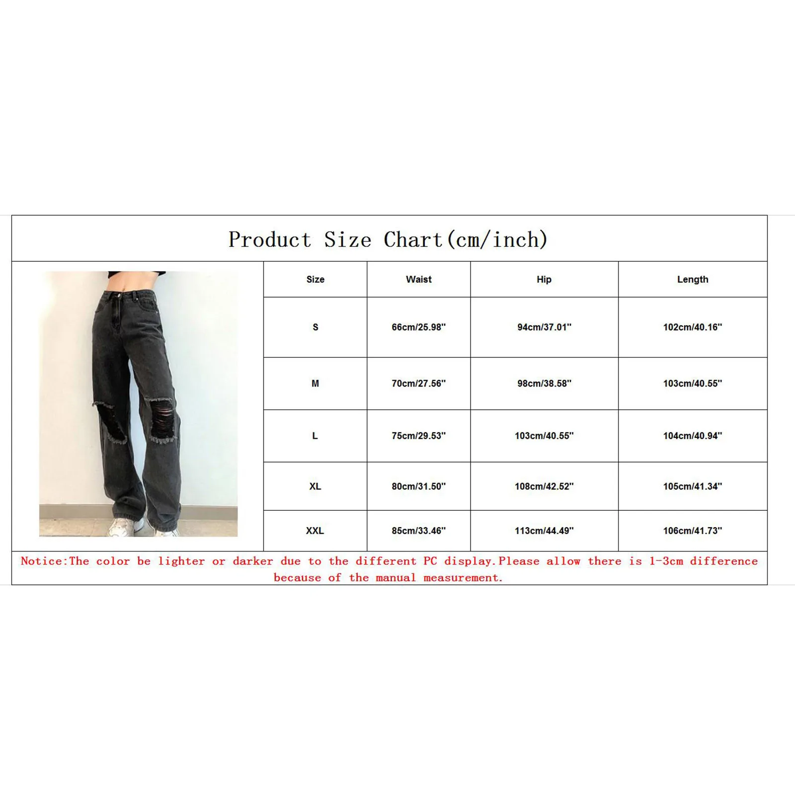 

Jaycosin Jeans Woman High Waist 2021 Fashionable Ripped Denim Wide Leg Pants Loose Straight Leg Pants Trousers Jeans Streetwear
