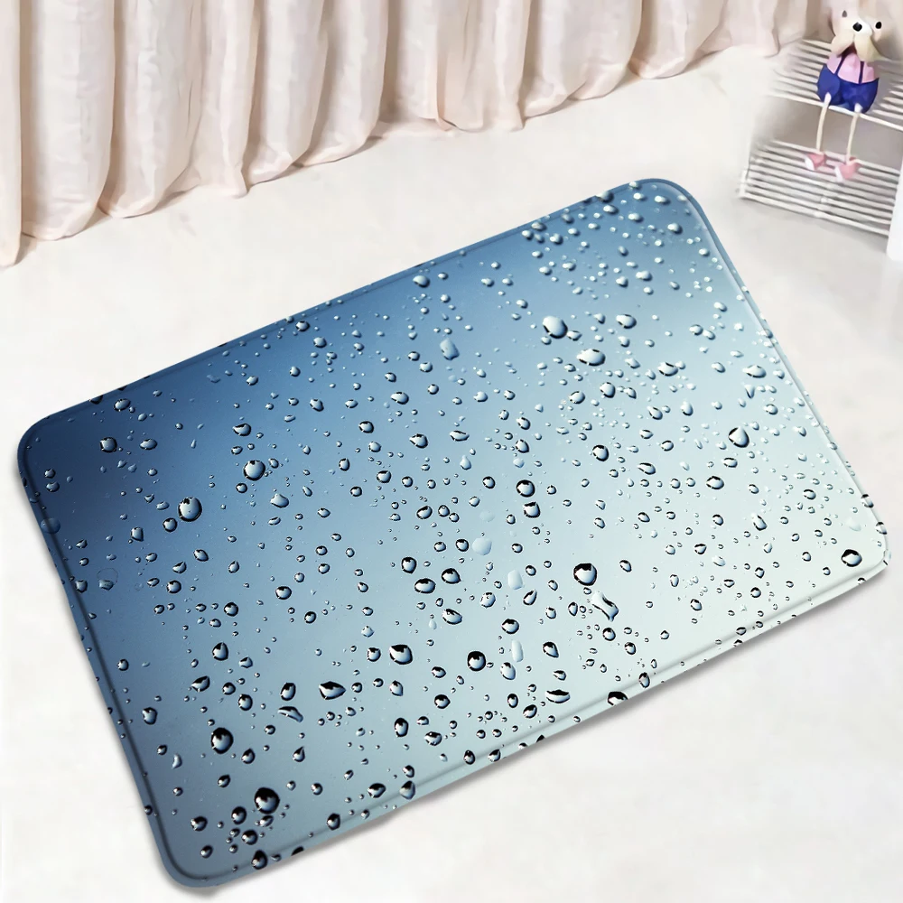 

3D Creative Raindrop Bath Mats Water Drop Design Home Entrance Bedroom Door Rug Bathroom Floor Mat Non-slip Bathtub Carpet Decor