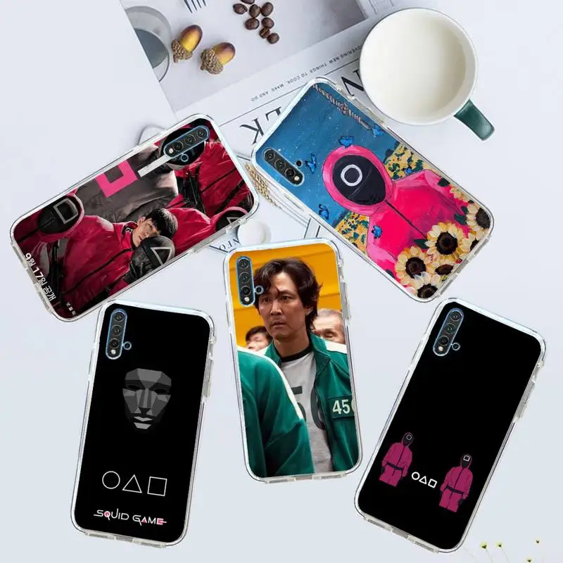 

squid game Phone Case Transparent for Huawei honor P mate 40 20 30 10 50 i 9 x mate pro lite 8a high quality shell