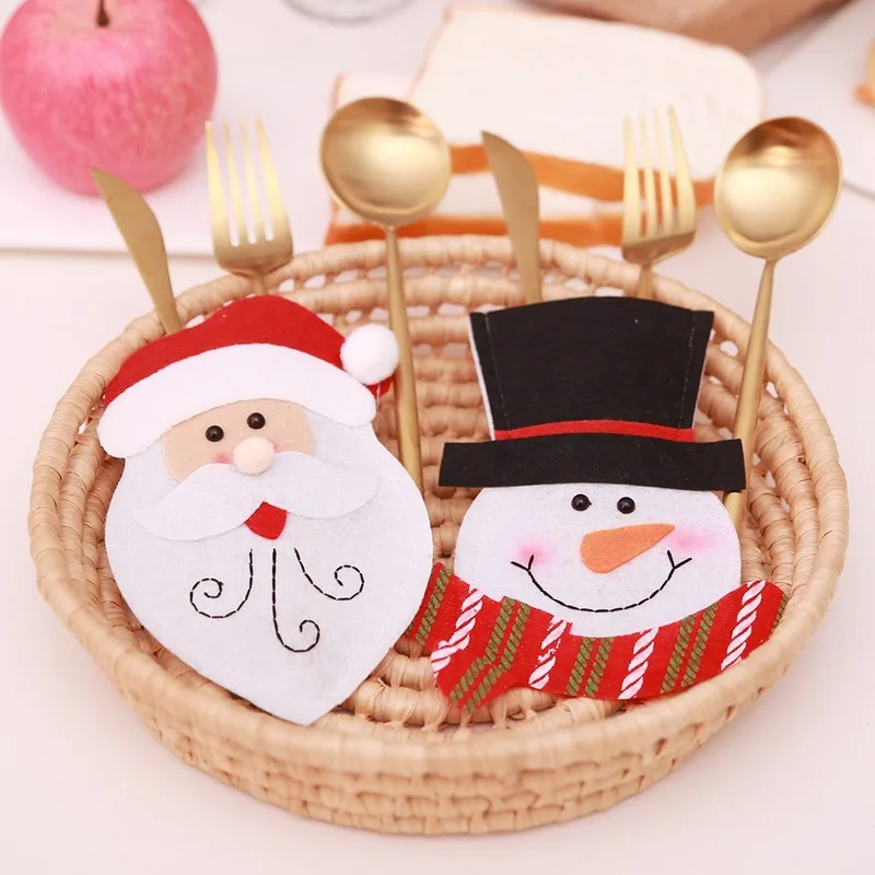 

Tableware Holder bag Christmas hat Christmas 2021 Christmas Decorations home decoration accessories Kitchen Tableware Holde