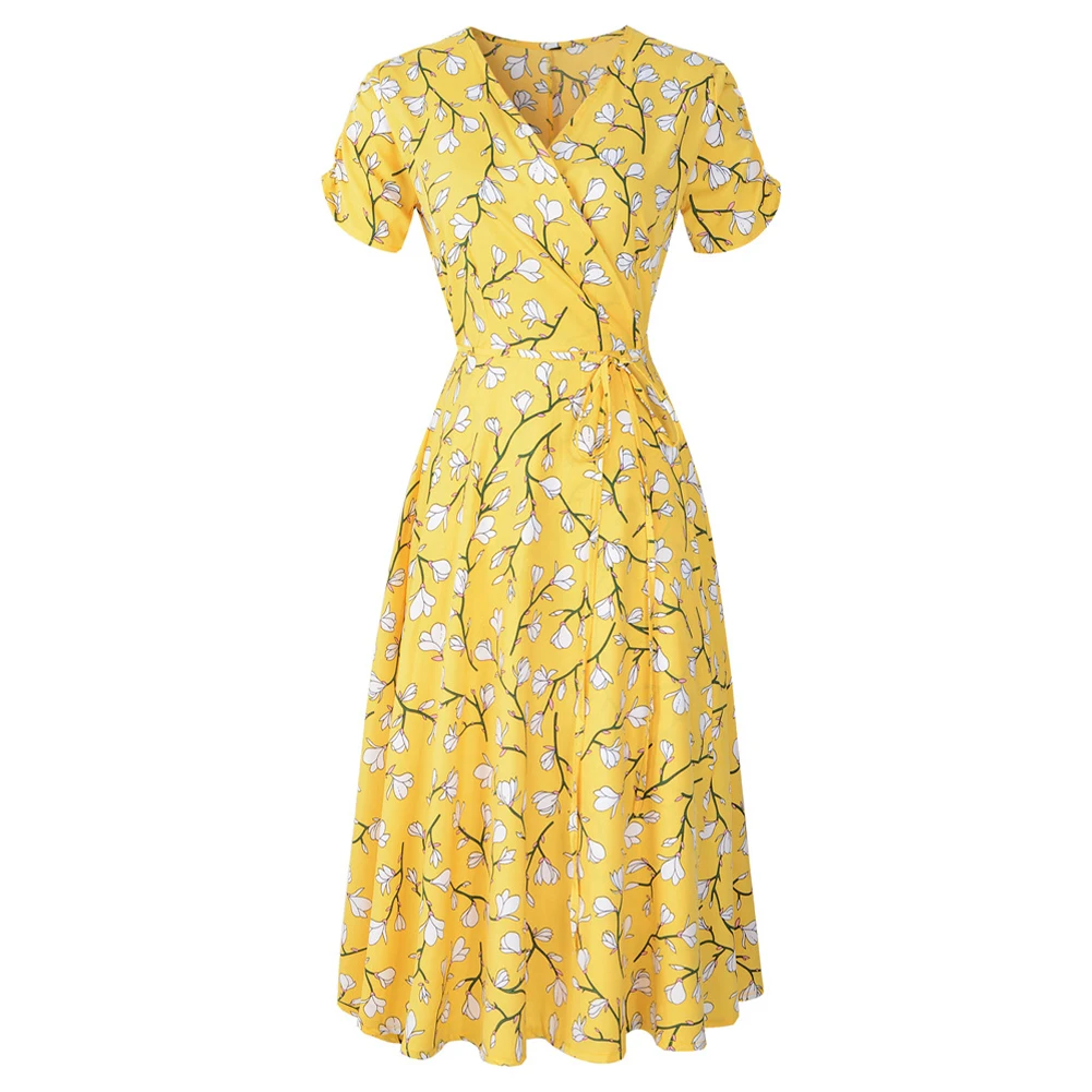 Миди с принтом праздничное сексуальное пляжное платье повседневное со шнуровкой