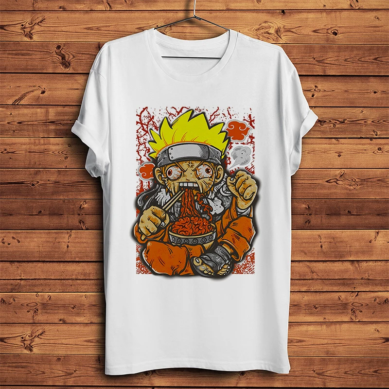 Японская забавная футболка с аниме Shinobi love острые рамен новинка белая