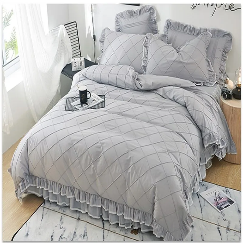 Бесплатная доставка партиями по 4 шт. Чистый хлопок постельное белье с оборками в