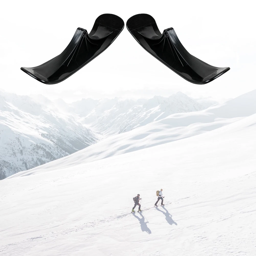 

Snow Ski Scooter Ski Sled Board Steering Ski Dual-Use Sled Wheel Scooter Riding Tire Parts Black 2PCS Skiing Snow Ski Scooter PE