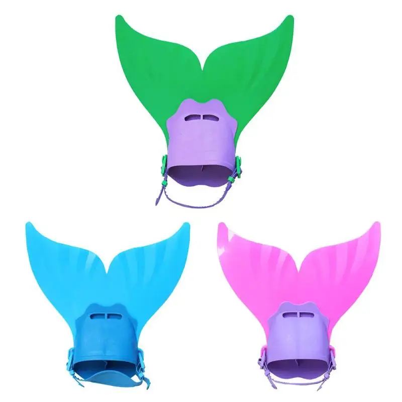 

Kids Swimming Fins Training Flipper Mermaid Swim Fin Swimming Foot Flipper Diving Feet Tail For Children Water Sports Training