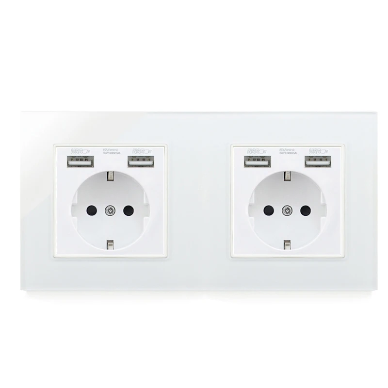 Avoir DE EU RU Plug Мощность разъем Dual USB Автомобильное Порты и разъёмы для мобильного