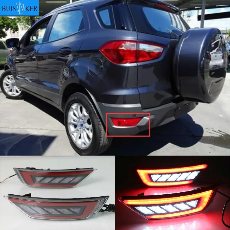 

3 Функция светодиодный для Ford Ecosport 2013 2014 2015 2016 2017 2018 2019 заднего бампера светильник противотуманный фонарь стоп-сигнал Предупреждение светильник отражатель