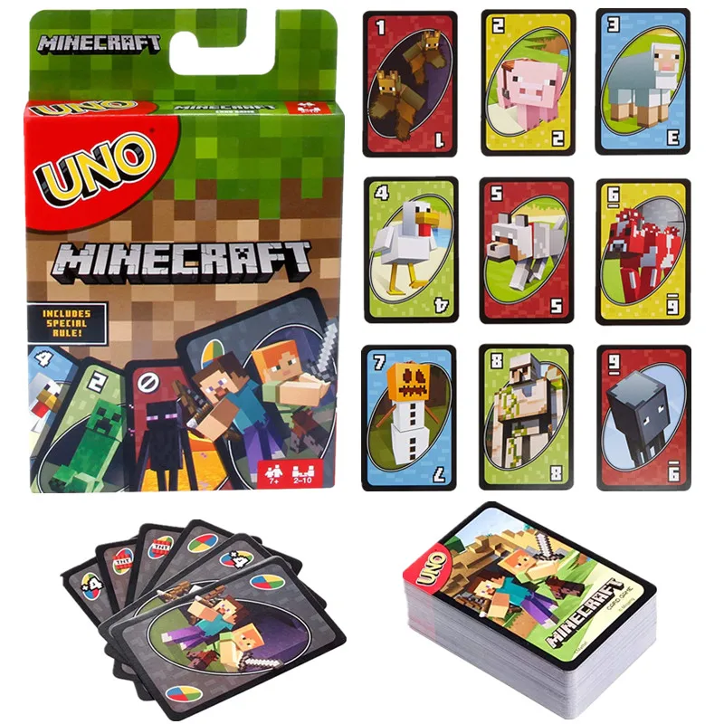 Игра для карт UNO Mattel Лидер продаж забавные Семейные игры включает в себя мир Minecraft