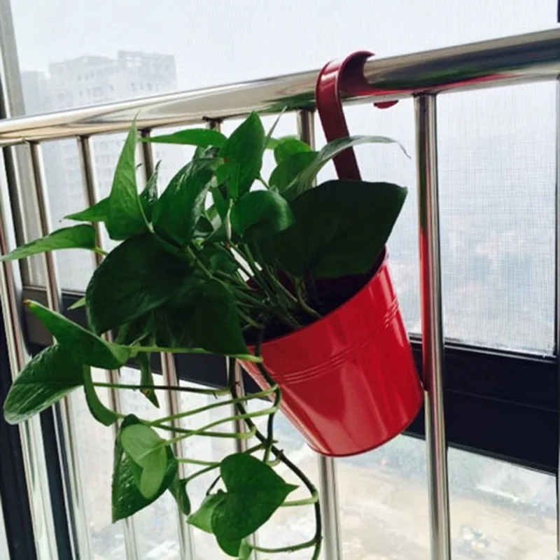 Подвесные цветочные горшки с крюком настенные садовые балконные металлические