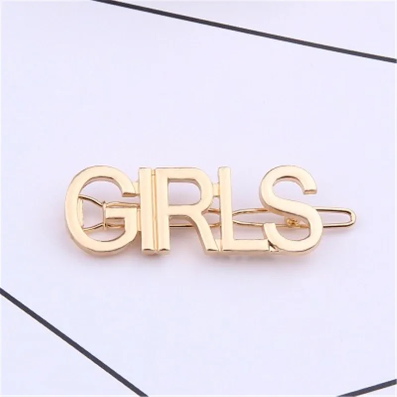 1 шт. металлический слова Заколки для волос блестящие буквы заколки Блестящими