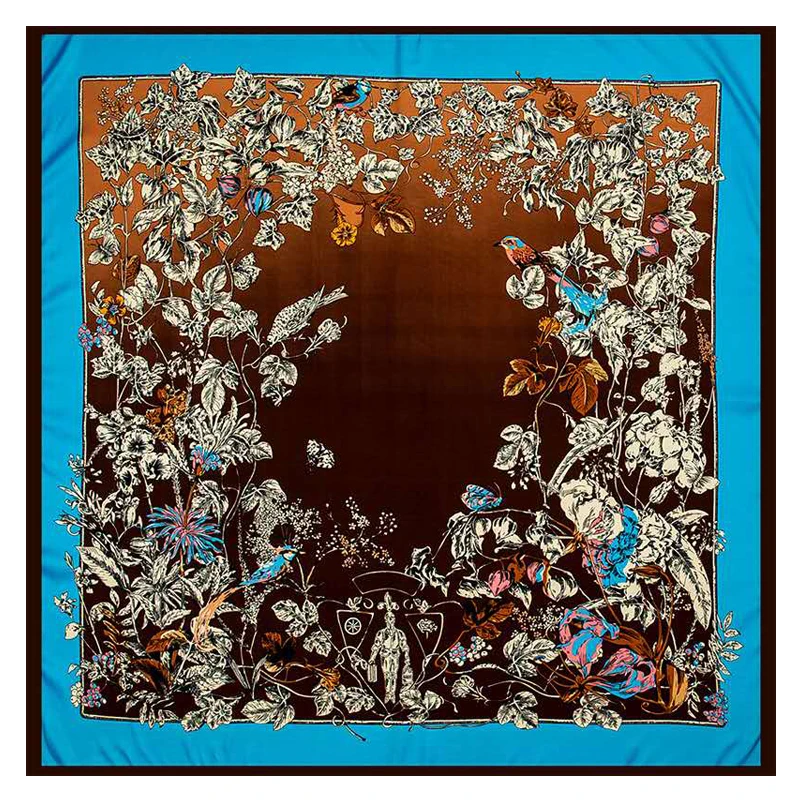 Роскошный брендовый шелковый шарф 130*130 см женские квадратные шарфы с принтом в