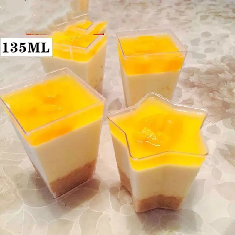 50PCS Mousse Dessert cup Heart-shaped Clear Portion Transparent Container for Jelly Yogurt Disposable Plastic Portion Cups