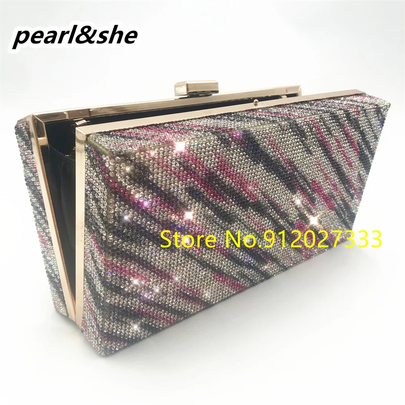 

Evening Clutch Bag Mini Handbag Bridal Wedding Clutch Luxury Women's Purse Diamond Gold Silver Rhinestone Shoulder Bag