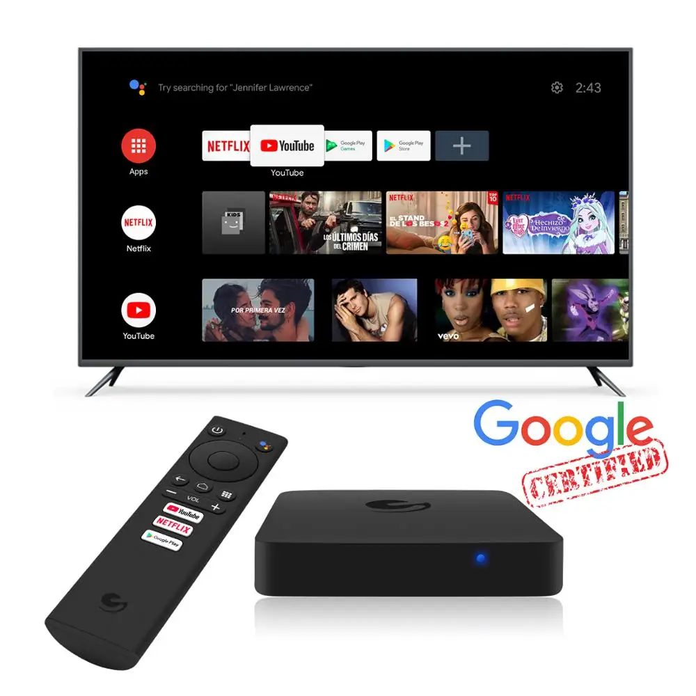 

Ematic AGT419 2,4G 5G Wifi 4K Netflix Google Android TV Box