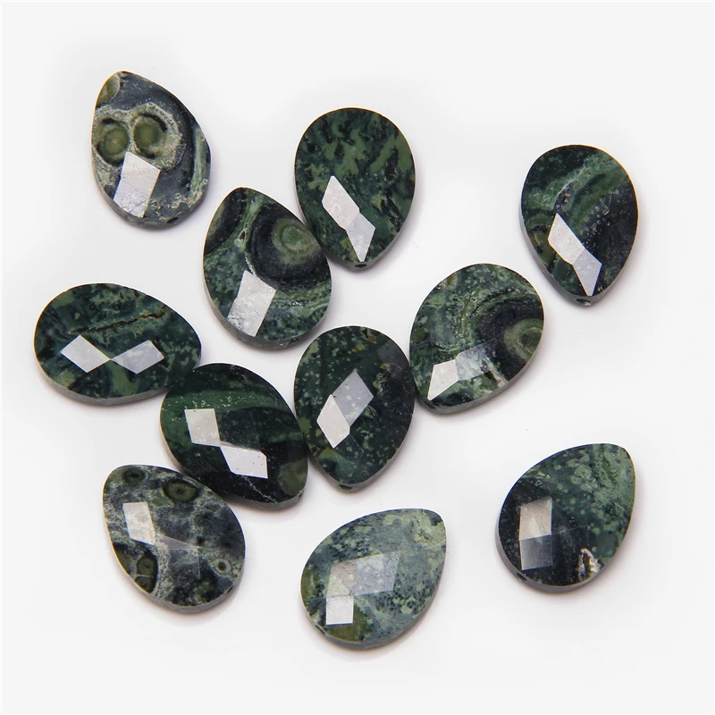 

30pcs 13x18mm Natural Faceted Crystal Agates Amazonite Lazuli Water Drop Loose Spacer Beads Making Bracelet Earring Accessory