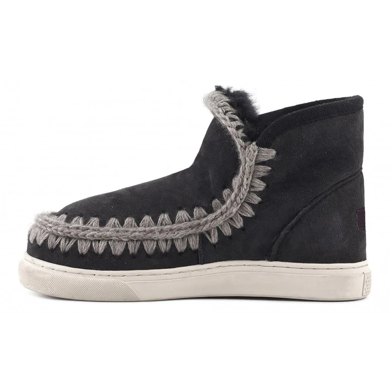 

Moug winter women snow ankle boots mini eskimo sneakers handmade sheepskin suture round toe girl's flats ladies botas