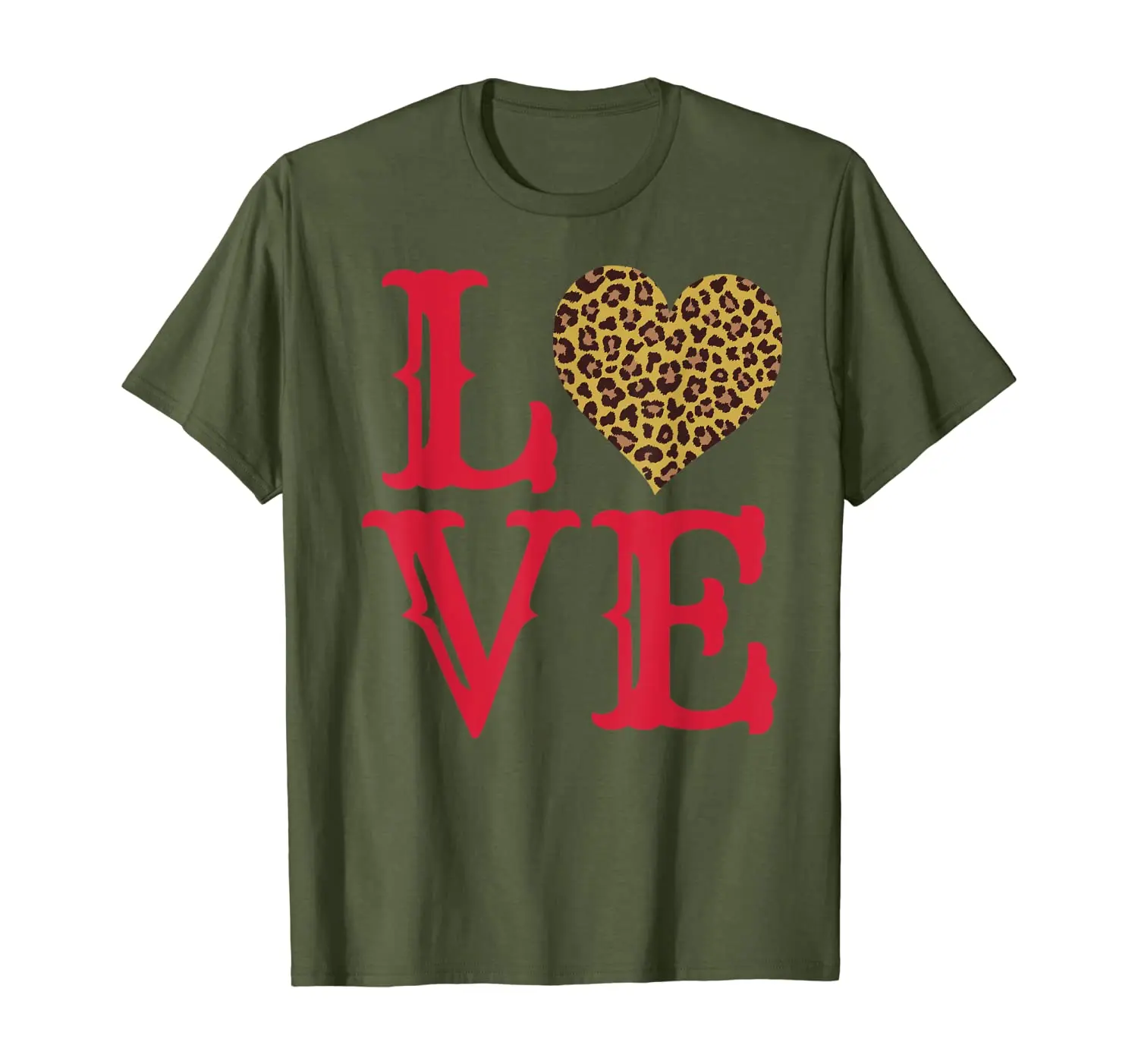 

Valentines Day L O V E Cheetah Print Heart Shirt