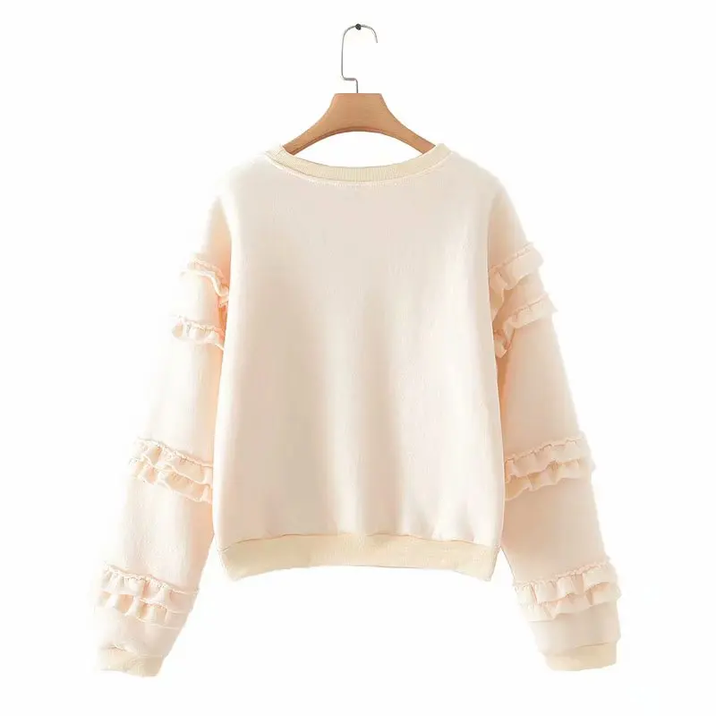 Женские Модные Повседневные свитера ярких цветов с кружевными рукавами и