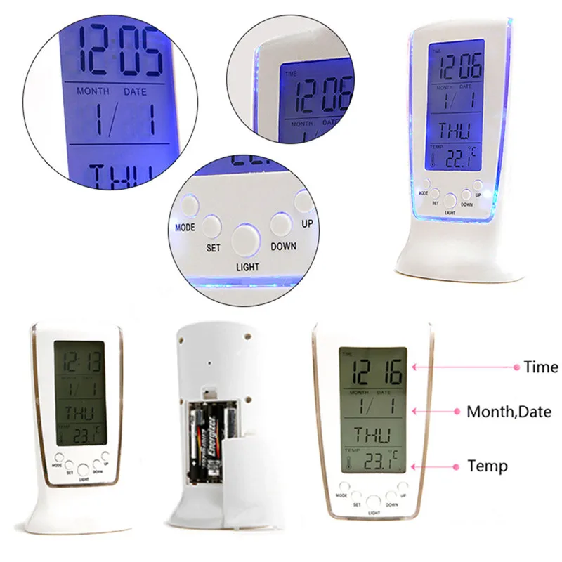 1 шт. цифровые часы студенческие мини Led стол отключить будильник с подсветкой