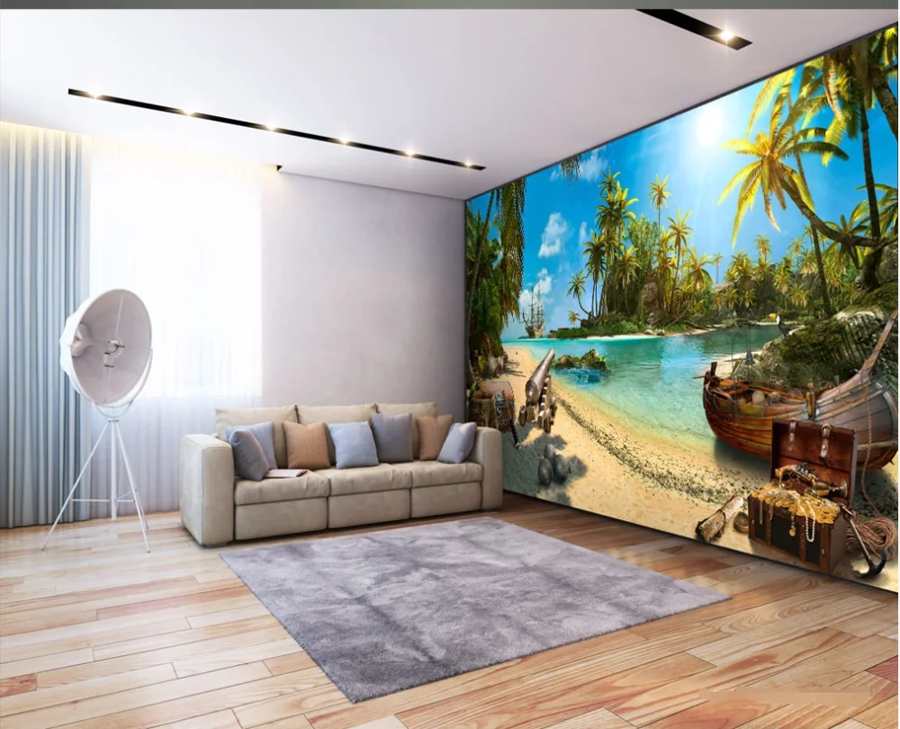 Индивидуальные 3D фото обои росписи волшебный пиратский Остров Сокровищ пейзаж 3d