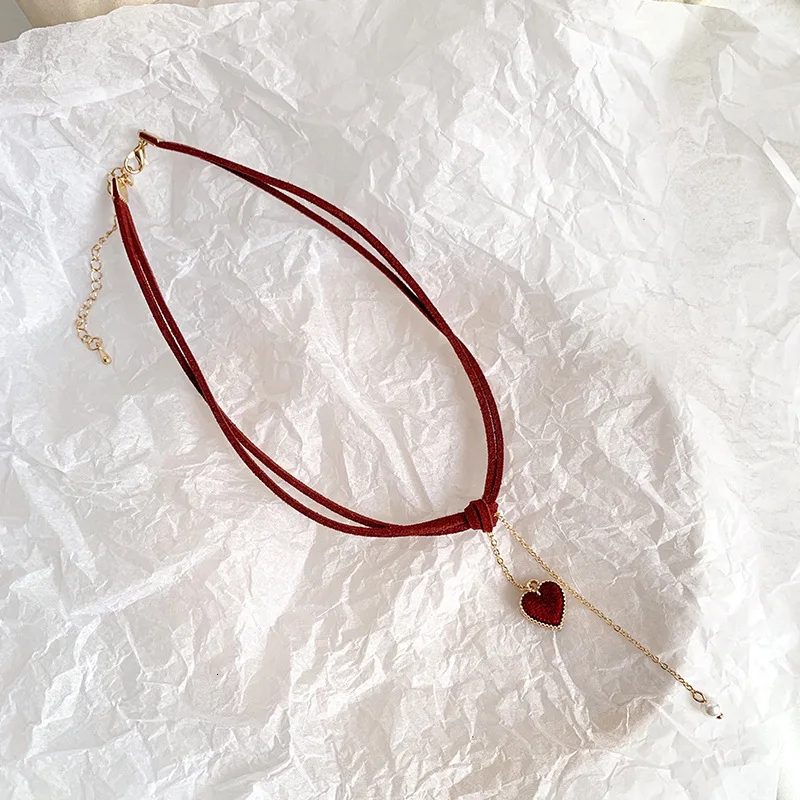 Ожерелья-Чокеры женские из хлопка модная цепочка в форме сердца вечернее