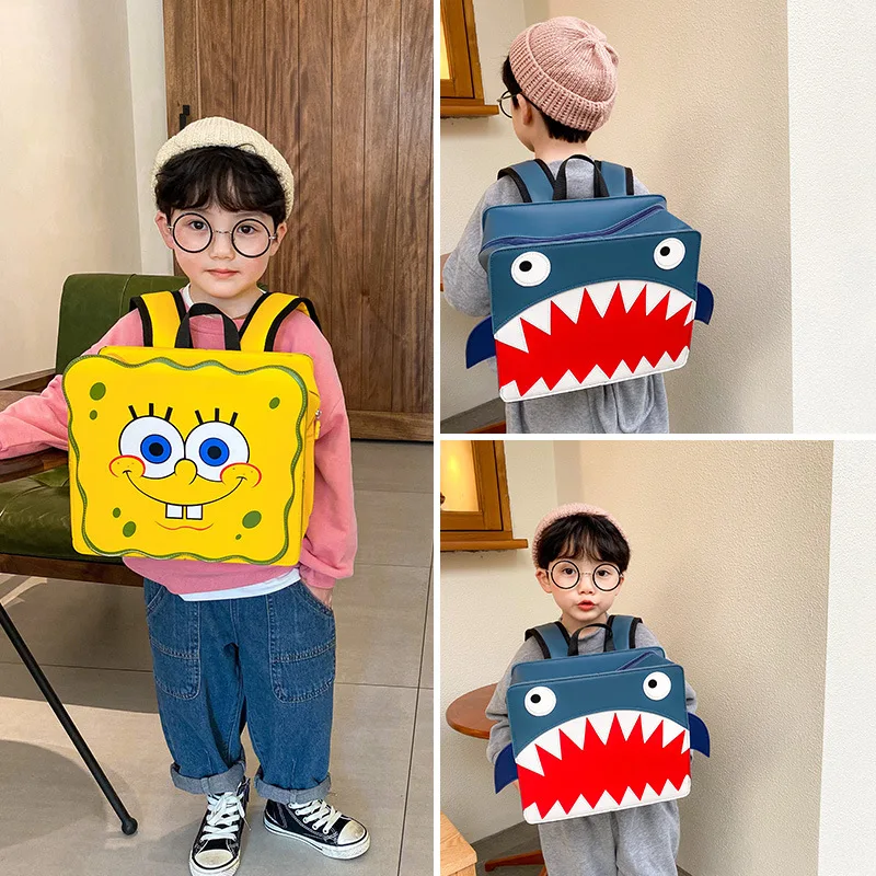 Детская школьная сумка с милой акулой рюкзак для учеников начальной школы