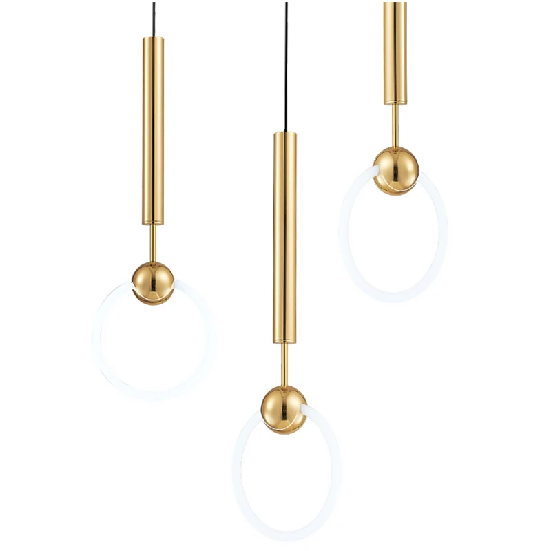 

Quality Simple Ring Pendant light Modern Fashion Bedroom Lamps Dining Room Restaurant Bedroom Living Room Office Bar Round