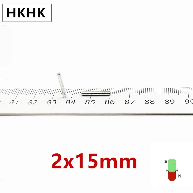 

HKHK 100 200 шт. Мини Магнит Dia.2x15 мм Мини магнитный датчик 2 мм x 15 мм Сильный магнитный стандарт 2x15 мм