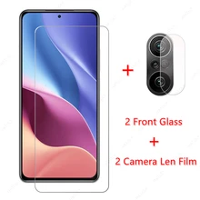 2Pcs For Xiaomi Poco F3 Glass for Xiaomi Poco M4 M3 Pro 5G F2 X3 GT Pro NFC Tempered Glass Film Screen Protector Camera Len Film