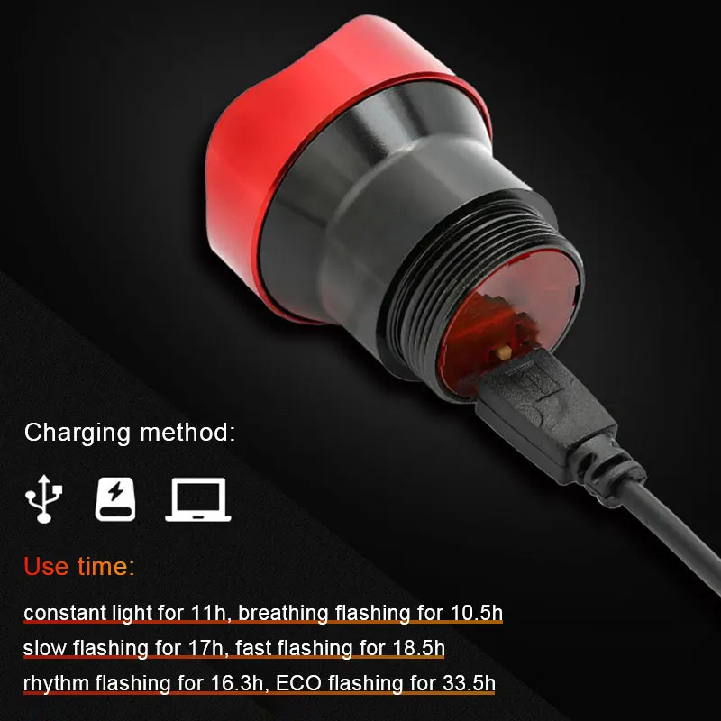 Смарт Сенсор велосипед хвост светильник USB Перезаряжаемые Велоспорт