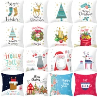 2019 cute cartoon christmas polyester fiber pillow cover sofa cushion home decorative pillows cover
