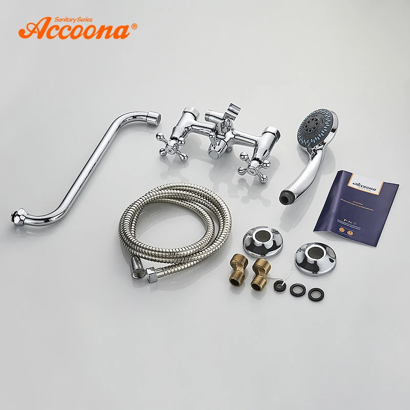 Хромированный смеситель для ванны Accoona набор ванной комнаты настенный кран