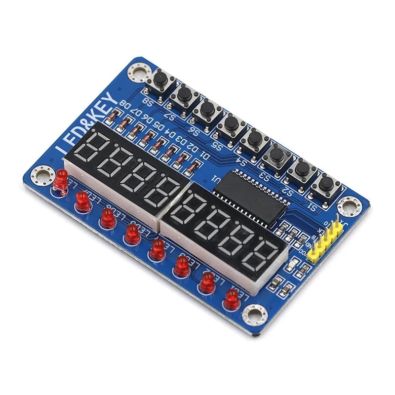 TM1638 модуль ключ Дисплей светодиодной лампой для AVR Arduino Новый 8 бит цифровой