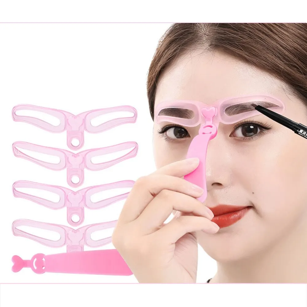 

4 Pieces Reusable Eyebrow Model Template Eyebrow Shaper Defining Stencils Makeup Tools Balance Tattoo Stencil Template