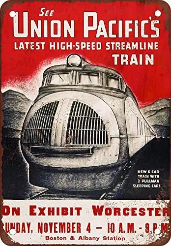 

SRongmao 8 x 12 Tin Metal Sign Vintage Look Union Pacific's Streamliner M10000