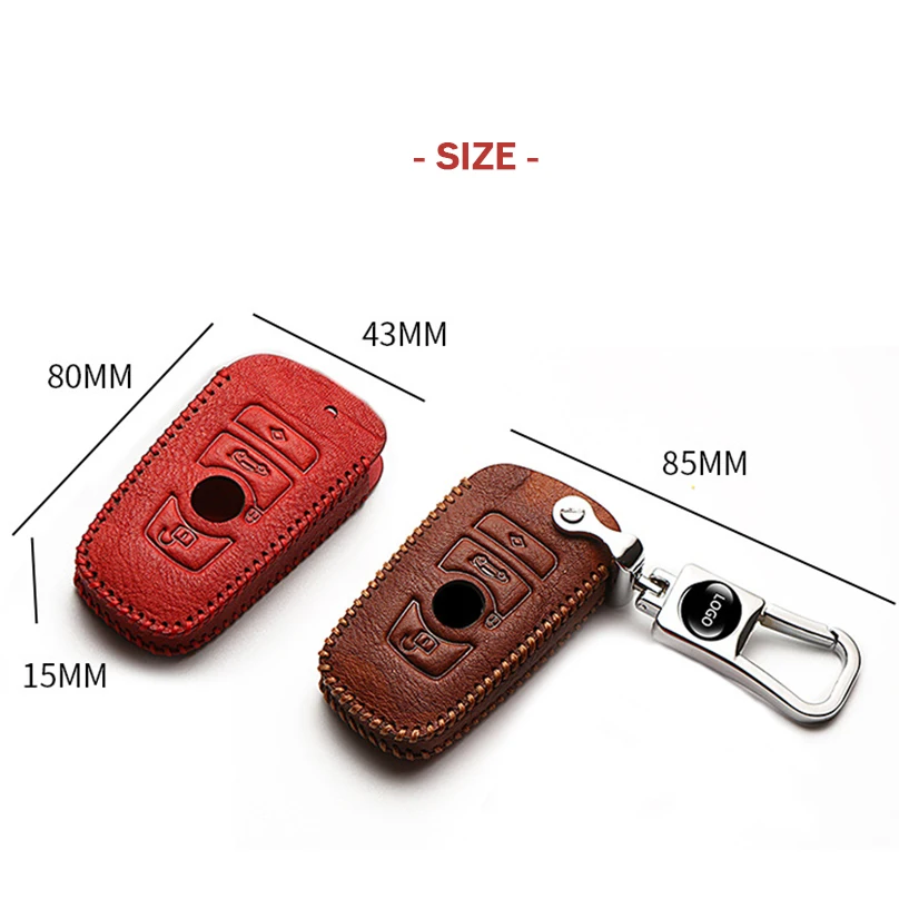 Кожаный чехол для автомобильных ключей с верхним слоем BMW X1 X3 X5 X6 E46 E90 F10 F30