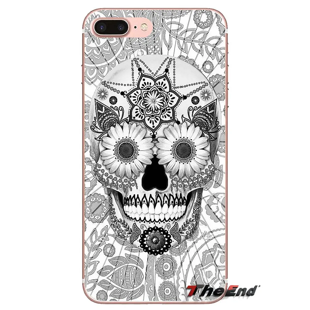 Мягкие прозрачные чехлы мексиканский милый череп для samsung Galaxy S3 S4 S5 мини S6 S7 край S8