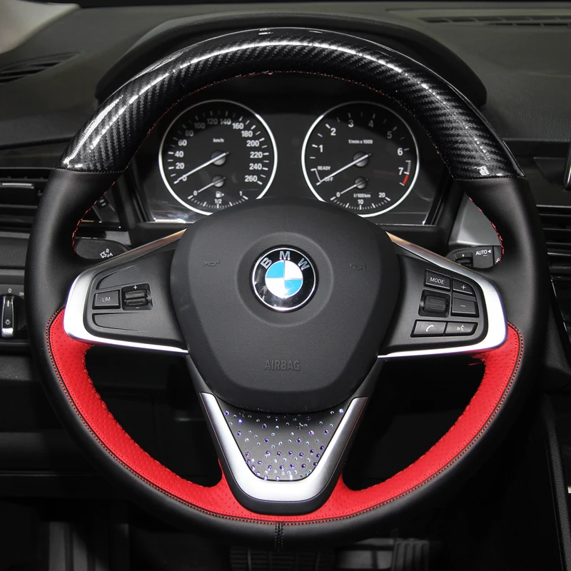 

DIY hand-stitched steering wheel cover fit for BMW 3 series 5 series x3 x5 x6 x7 series leather handle cover
