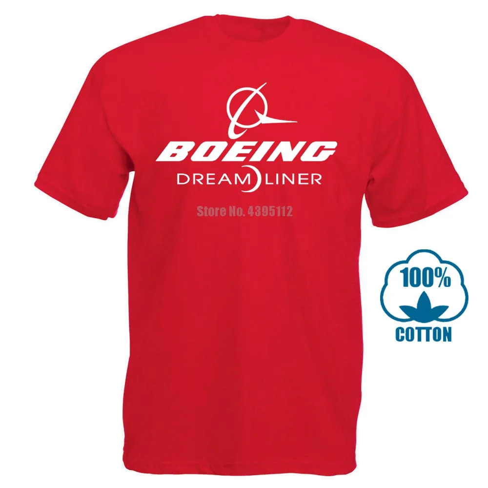 Красный Футболка Boeing 787 Boeing 787 Dreamliner с коротким рукавом, модная летняя повседневная футболка с принтом - Цвет: Красный