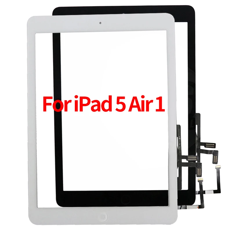 Для iPad 5 Air A1474 A1475 A1476 сенсорный экран замена дигитайзер и клей + домашний flexcable