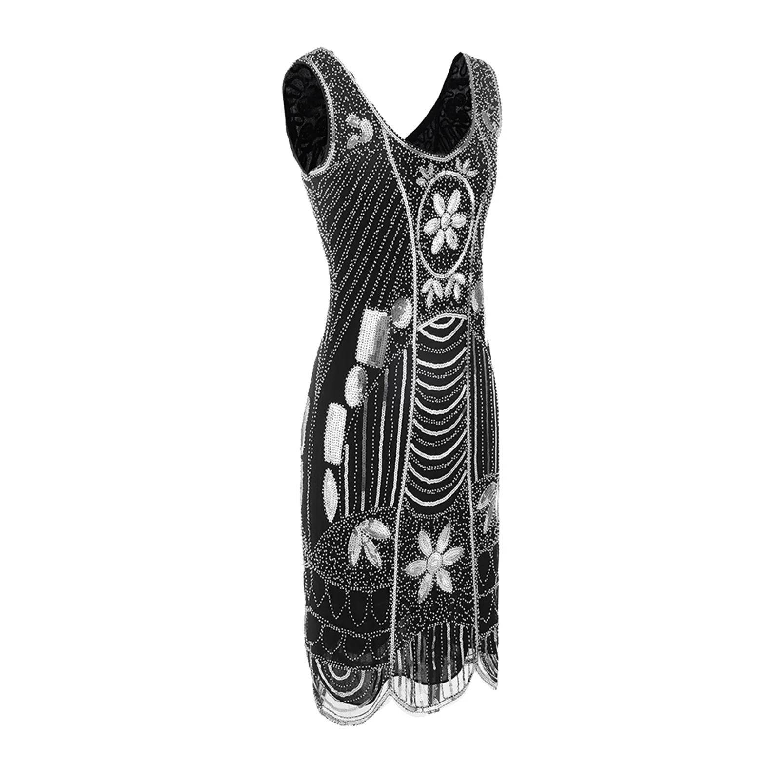 Женское винтажное платье миди с коротким рукавом V-образным вырезом и кисточками