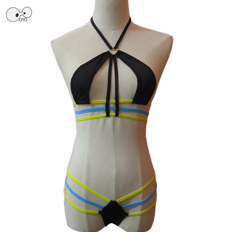 Women Sexy G String Micro Bikini Set Extreme Costumes Lingerie Multi Rope Halter Swimsuit Swimwear Beachwear Sunbath Bathingsuit