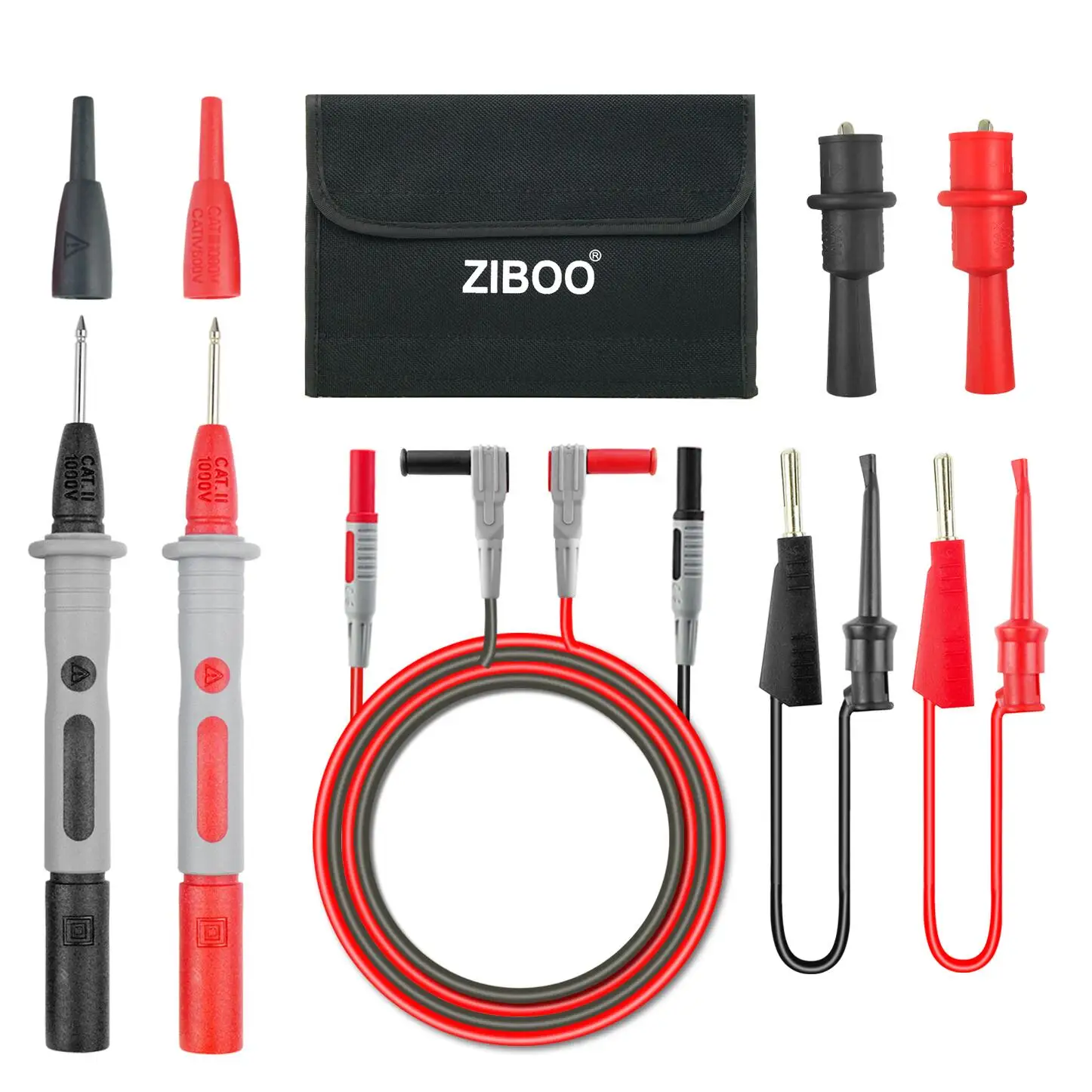 ZIBOO KIT 11 мультиметр набор тестовых проводов зажимы аллигатора и плунжеры тест